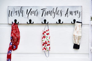 Wash your troubles away towel, backpack & mask holders