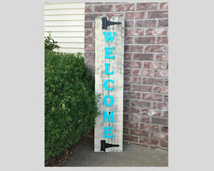 Rustic Wood Welcome Sign, Welcome Sign, Front Door Welcome Sign, Vertical Welcome Sign, Welcome Sign Porch, Large Welcome Sign, Home Decor - Red Roan Signs | Custom Rustic Home Decor 