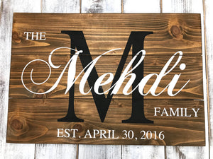 Family Name Wedding Sign - Personalized Custom Name Sign for Wedding - Red Roan Signs | Custom Rustic Home Decor 