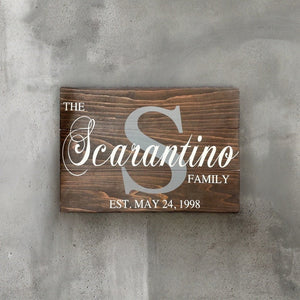 Personalized Last Name Wood Sign  Rustic Farmhouse Family Name Plaque