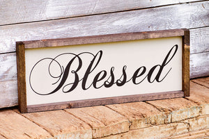 Christian Wall Art - Blessed Sign - Rustic Home Decor