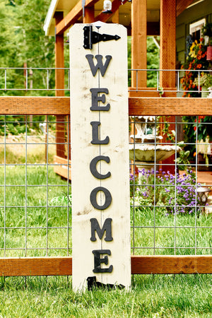 Large Wood Welcome Sign
