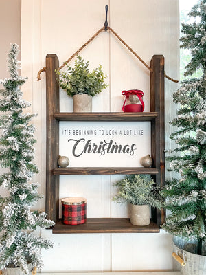 Farmhouse Christmas Decor Decorative Functional Shelf