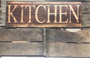 Farmhouse Home Decor - Brown Wood Kitchen Sign - Red Roan Signs | Custom Rustic Home Decor 