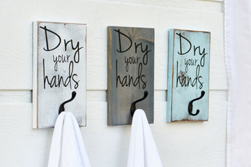 Dry Your Hands Hook Signs – RedRoanSigns